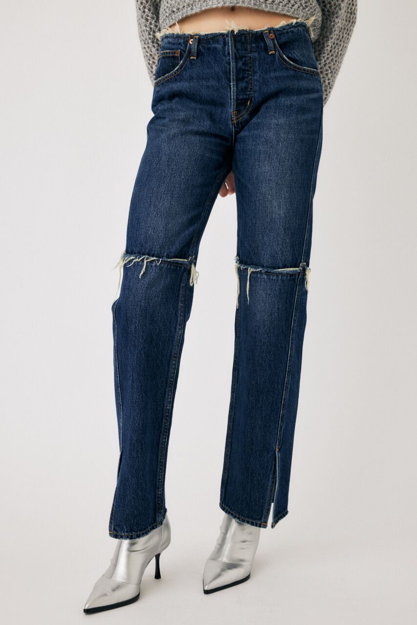 MOUSSY「LOW WAIST SLIT STRAIGHT」|デニム|