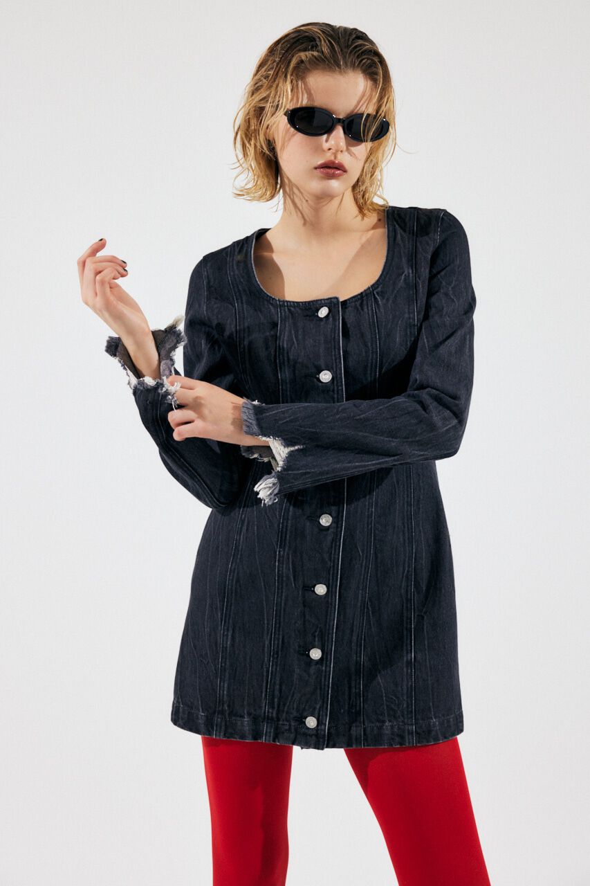 MOUSSY「SCOOP NECK DENIM ミニドレス」|ワンピース|