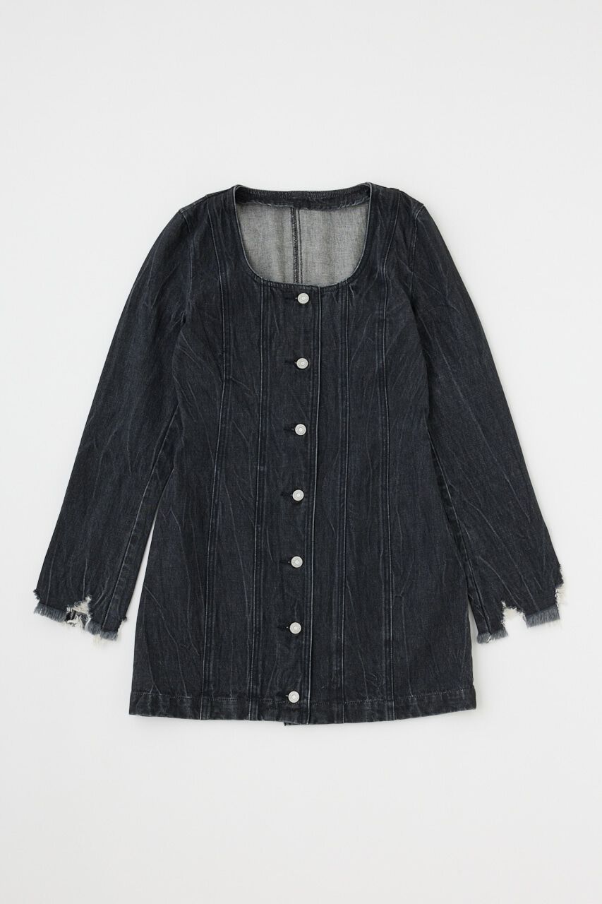 MOUSSY「SCOOP NECK DENIM ミニドレス」|ワンピース|