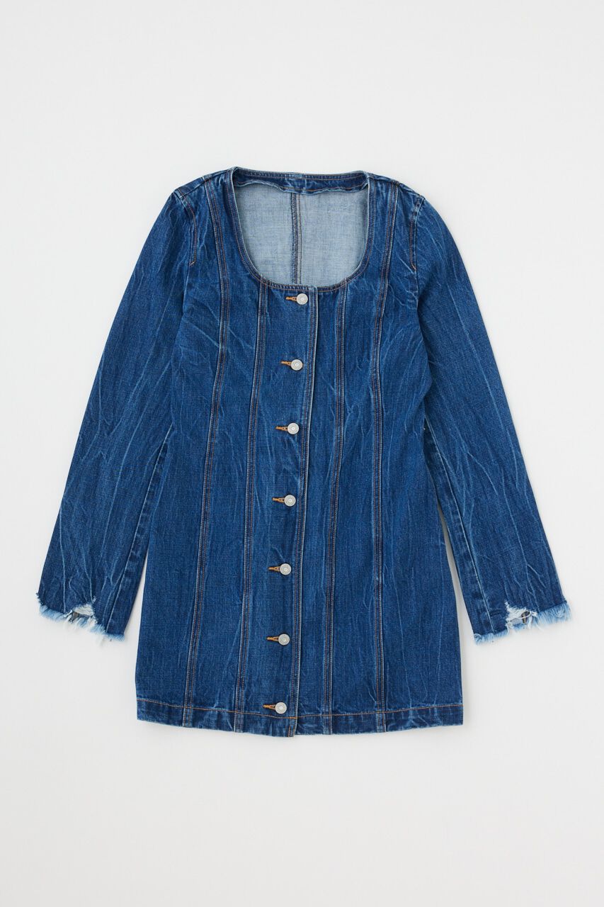 MOUSSY「SCOOP NECK DENIM ミニドレス」|ワンピース|
