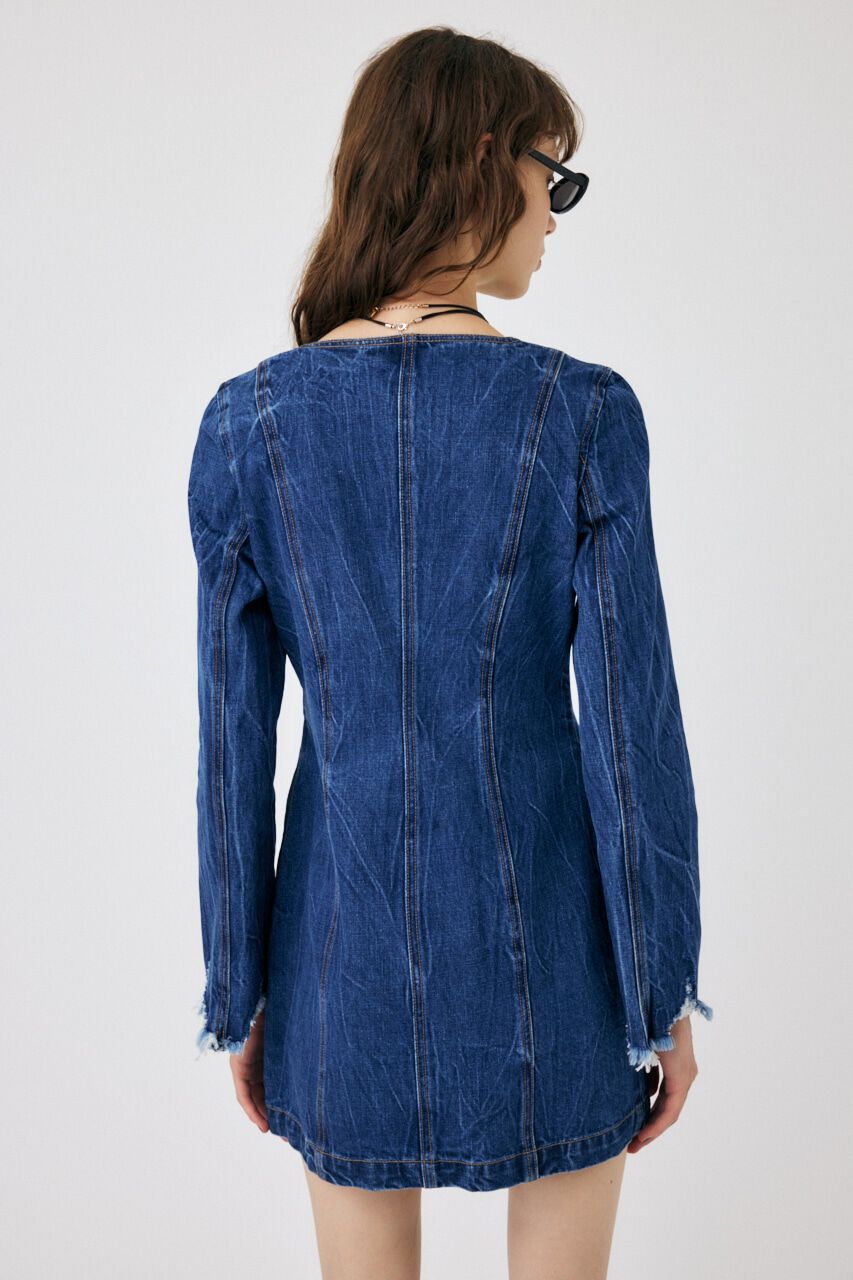MOUSSY「SCOOP NECK DENIM ミニドレス」|ワンピース|