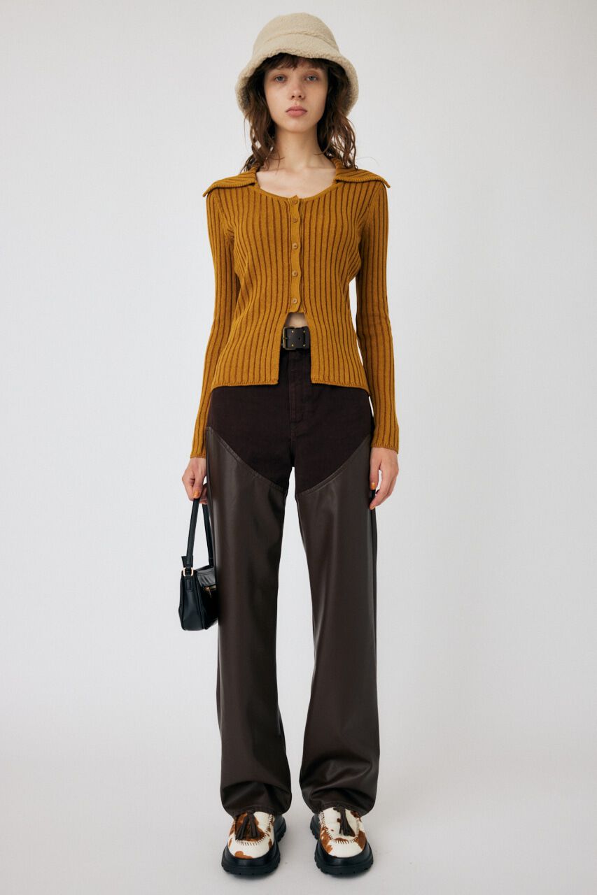 MOUSSY「SKIPPER BI COLOR ニット」|ニット・セーター|YEL