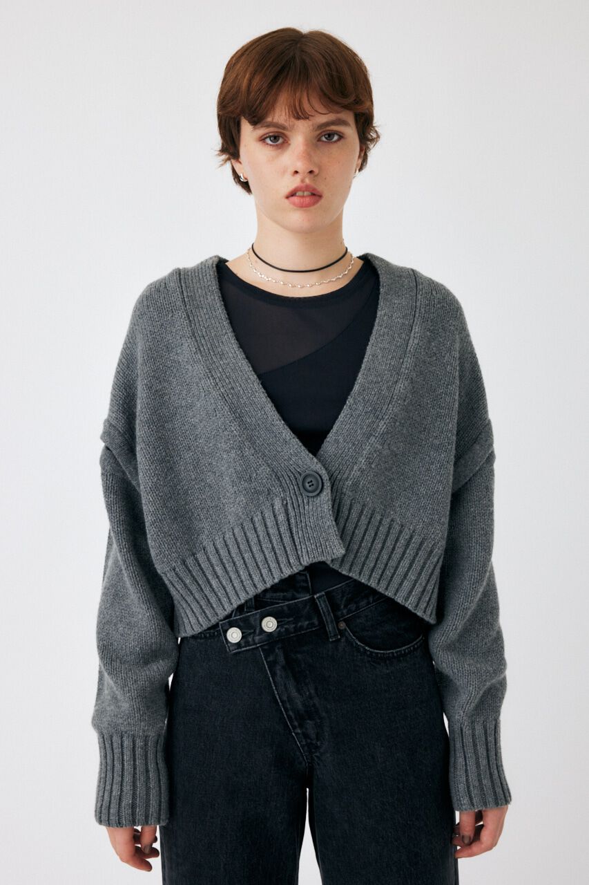 MOUSSY「BUTTON SHORT ニットカーディガン」|ニット・セーター|