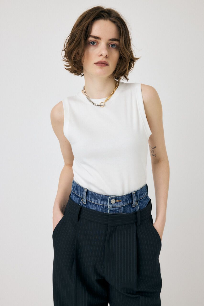 MOUSSY「SUVIN GIZA BASIC タンク」|Tシャツ・カットソー|WHT