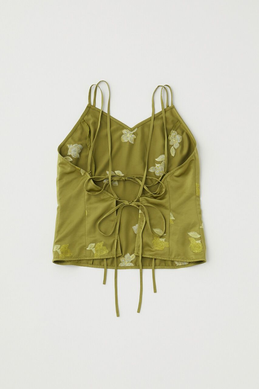 MOUSSY「リサイクルポリエステルサテン生地刺繍サテンキャミ」|キャミソール|