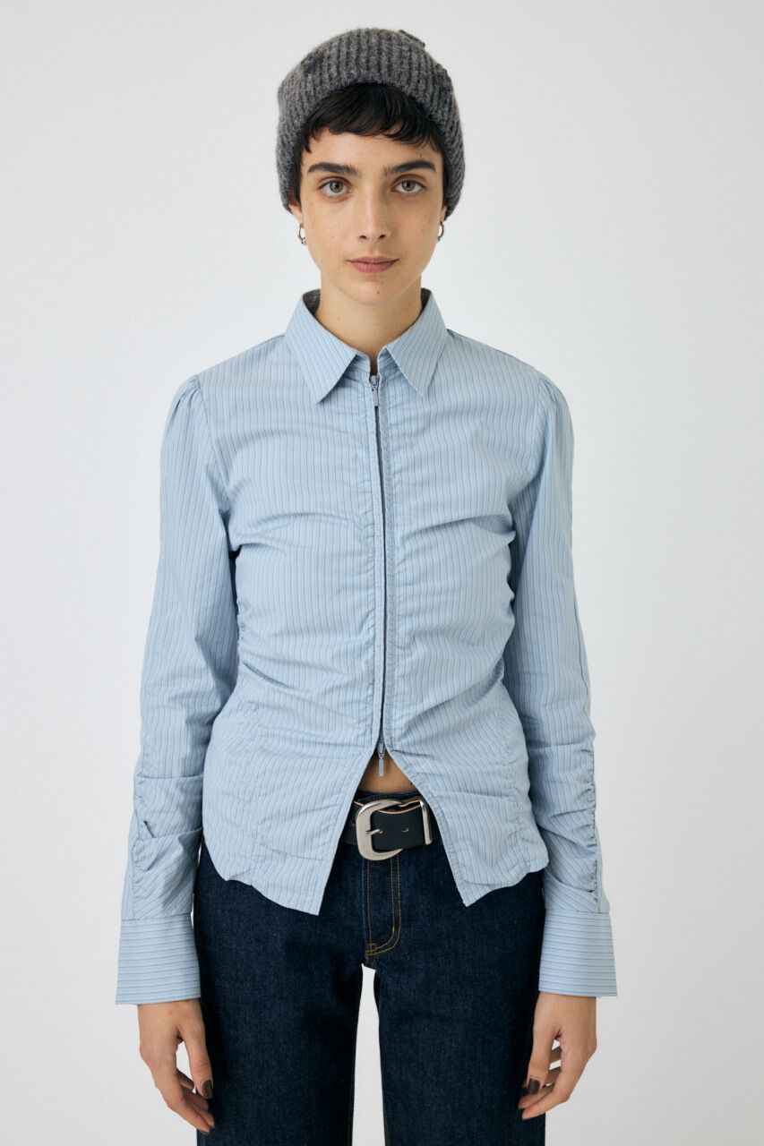 MOUSSY「ZIP UP WAIST SHAPE シャツ」|シャツ・ブラウス|