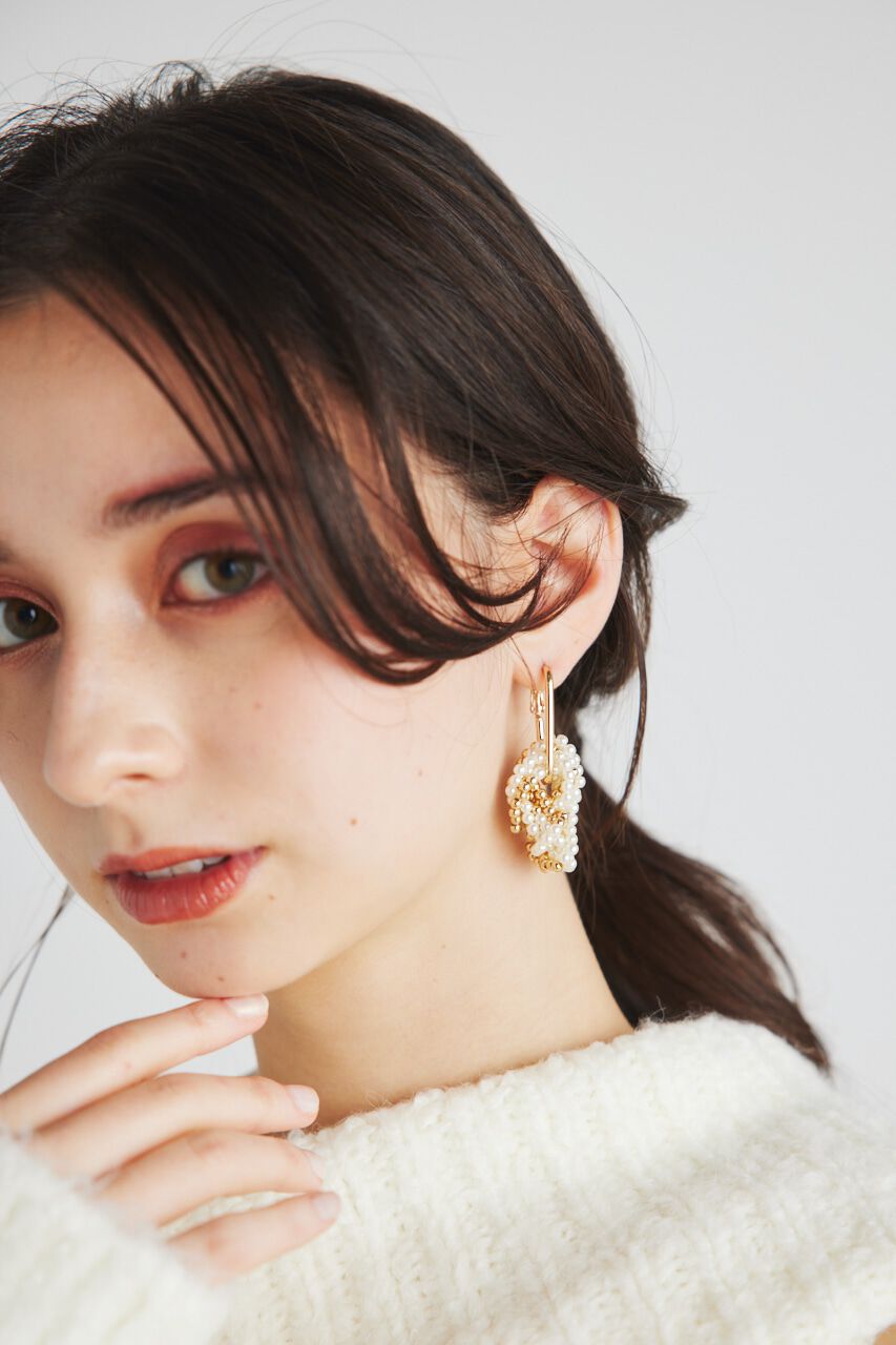 rienda「メニーフェイクパールボールピアス」|ピアス|