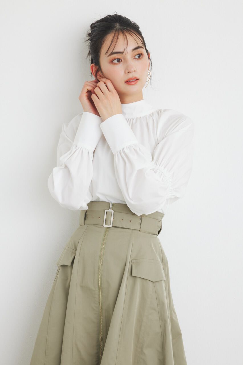 rienda「ボタンSLV H/N BLS」|シャツ・ブラウス|WHT