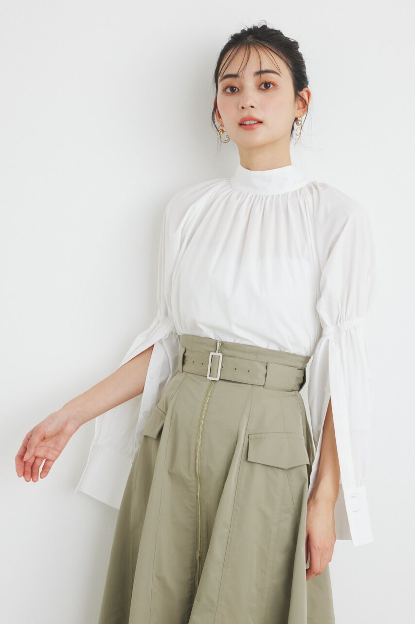 rienda「ボタンSLV H/N BLS」|シャツ・ブラウス|