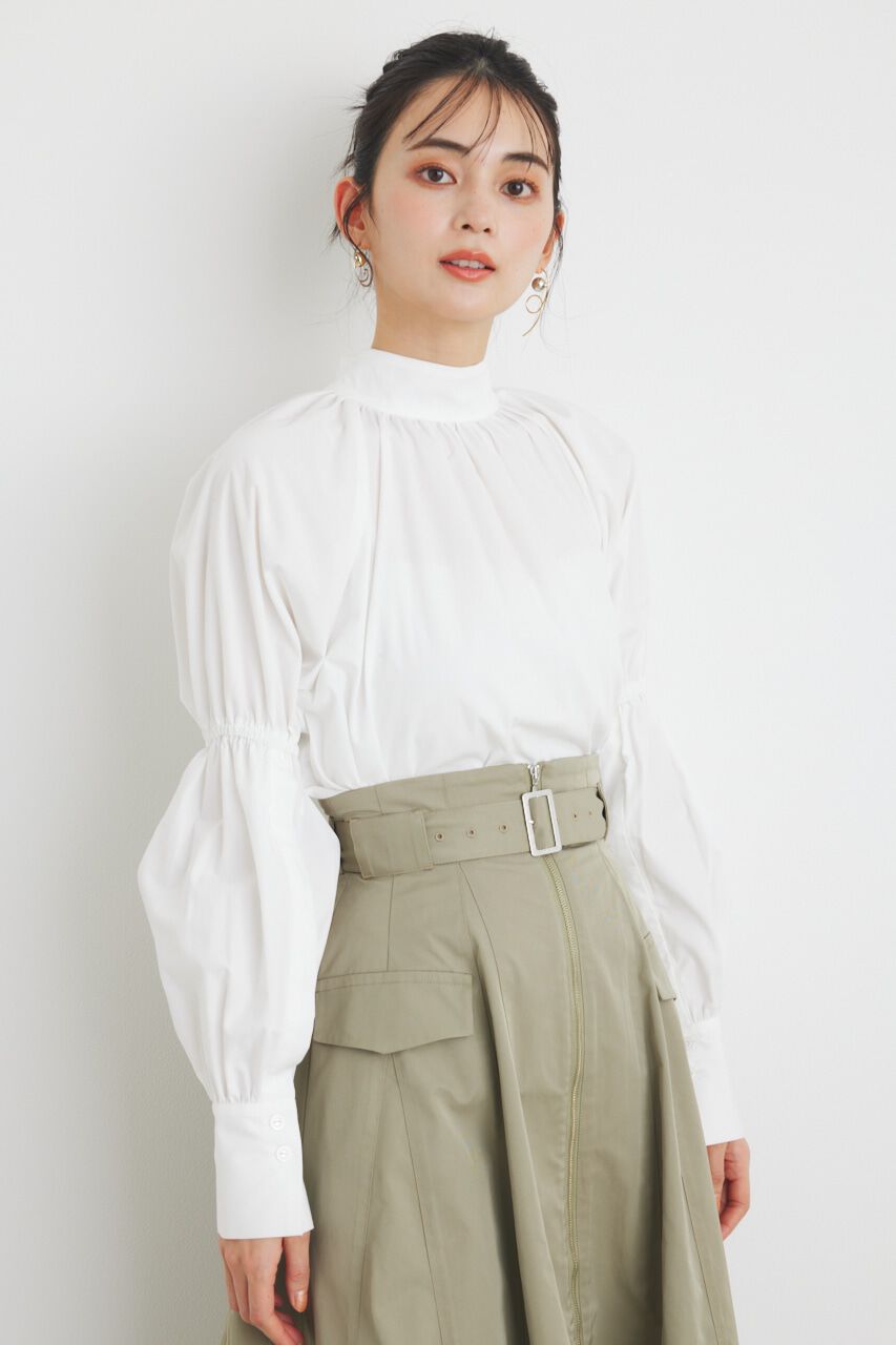 rienda「ボタンSLV H/N BLS」|シャツ・ブラウス|