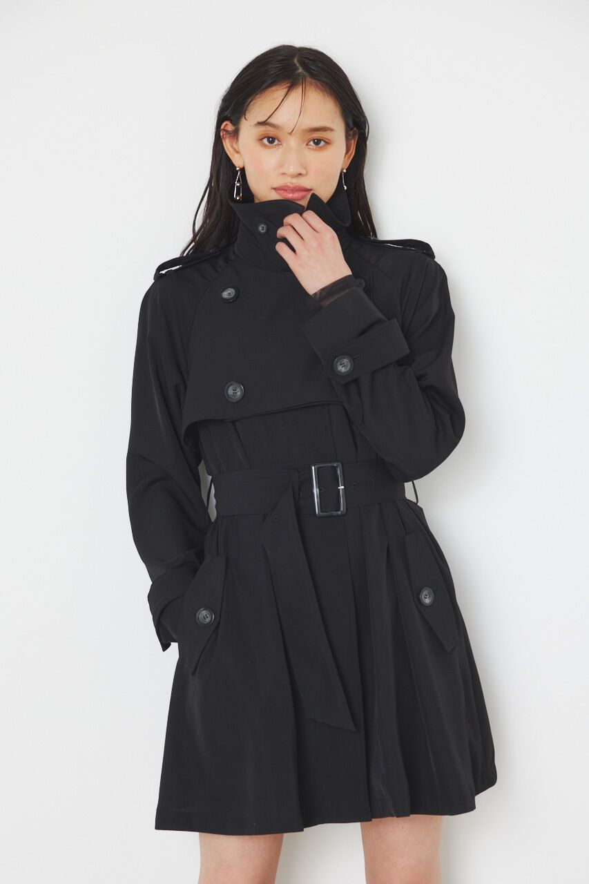rienda「＃ジェラートトレンチ ミニコート」|その他|BLK