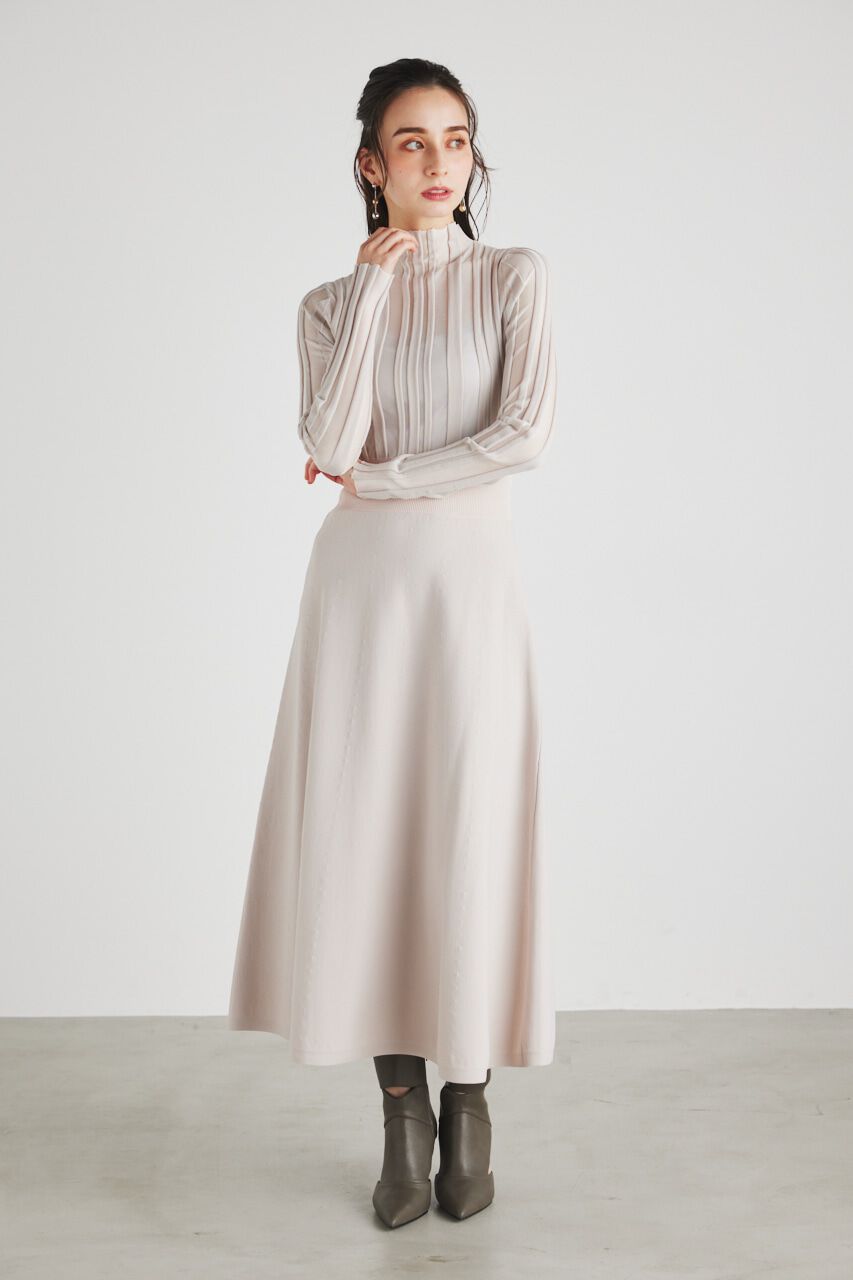 rienda「ランダムシアーRIBフレアKnit OP」|ワンピース|L/PNK1