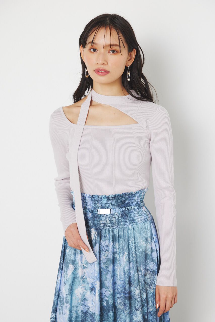 rienda「チョーカーデザインKnit TOP」|ニット・セーター|L/PUR1