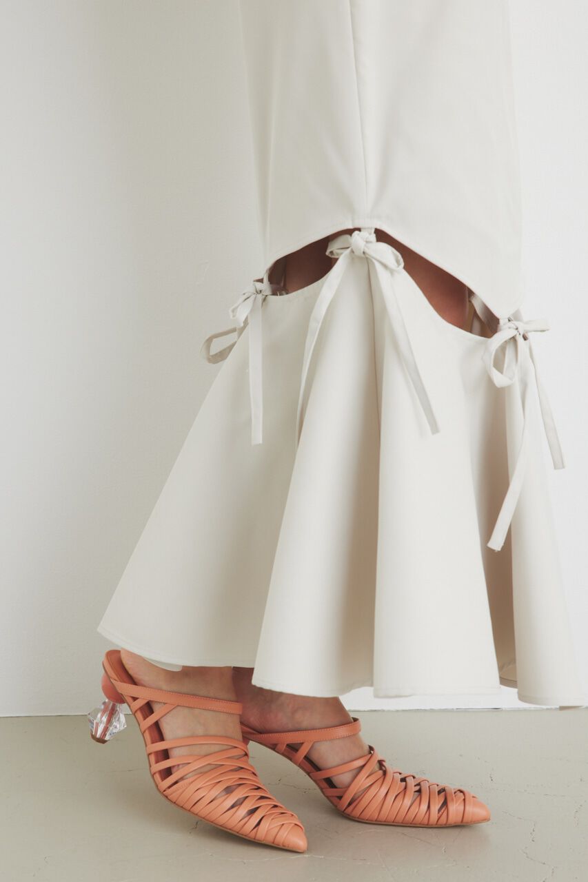 rienda「MIXボールレースアップパターンミュール」|サンダル|