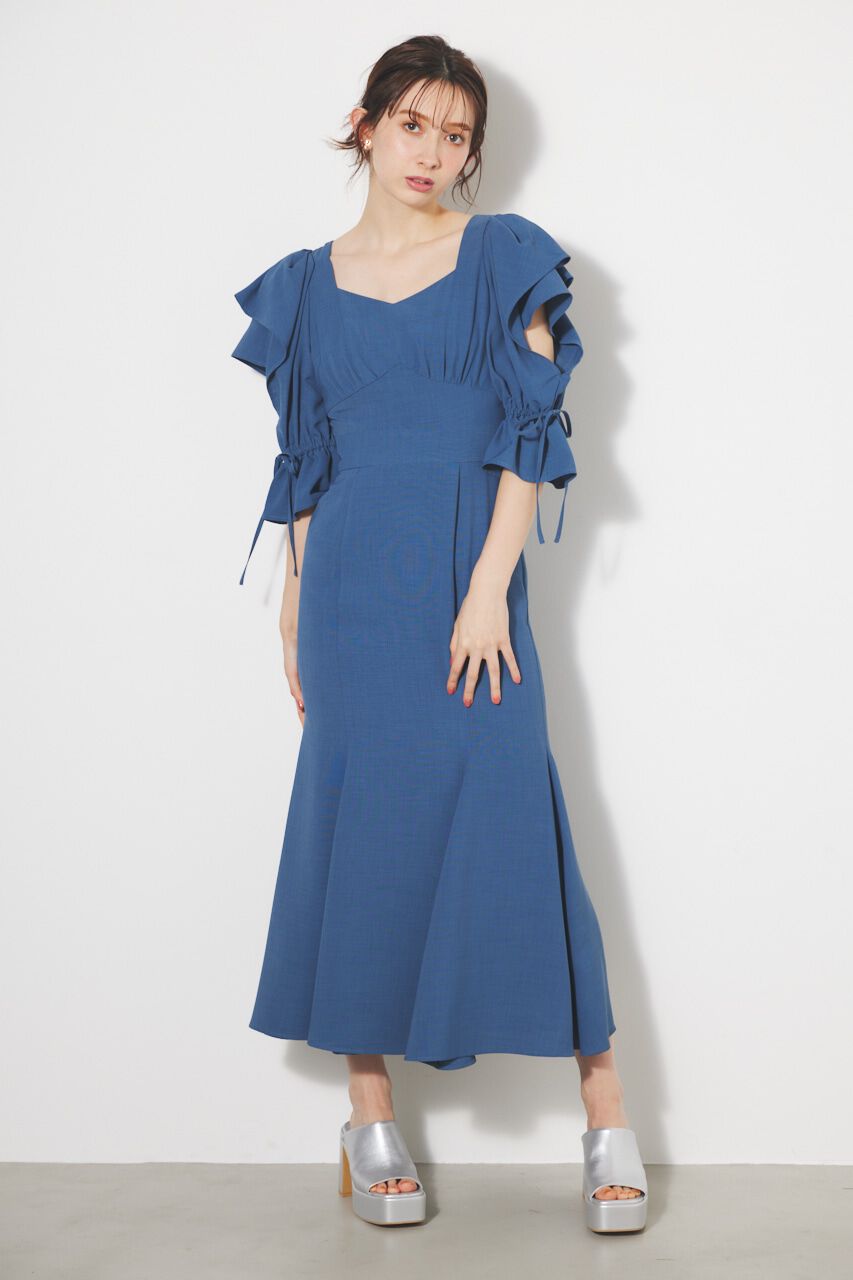 rienda「ショルダーダブルフリルマーメイドOP」|ワンピース|