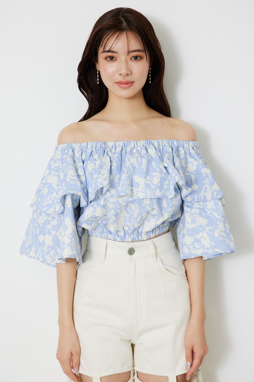 rienda「オフショルダークロップドTOP」|シャツ・ブラウス|