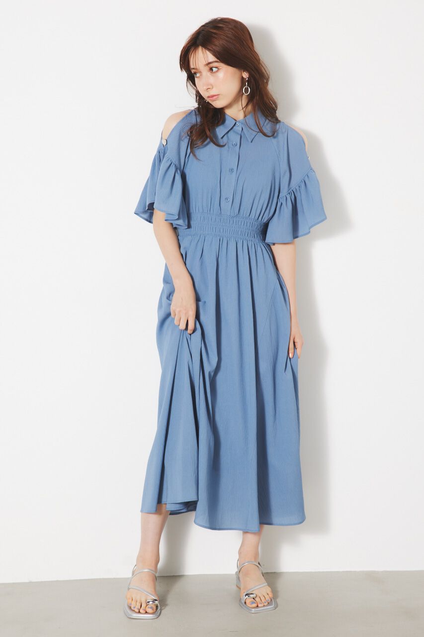 rienda「フリルSLVフレアOP」|ワンピース|BLU