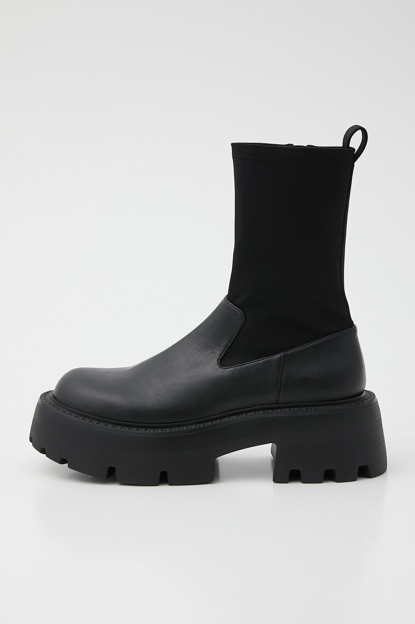 rienda「タンクソールドッキングショートブーツ」|その他|BLK