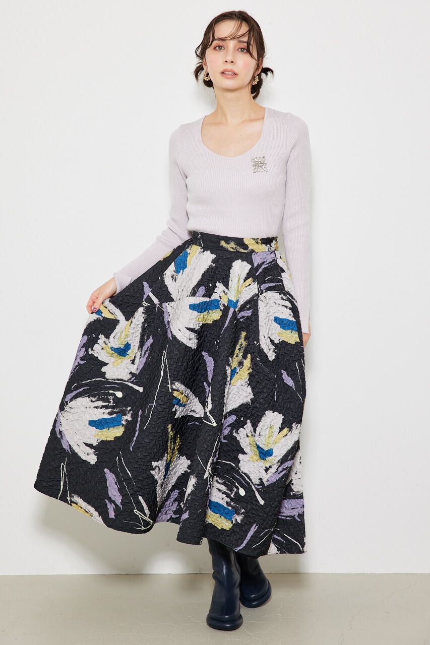 rienda「ラウンドフォルムJ/W SK」|スカート|Multi_1