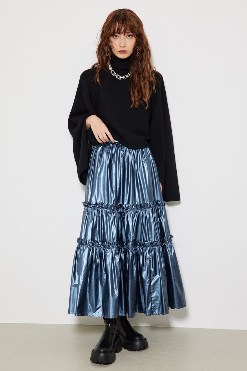 rienda「シャイニーティアードJ/W SK」|スカート|BLU