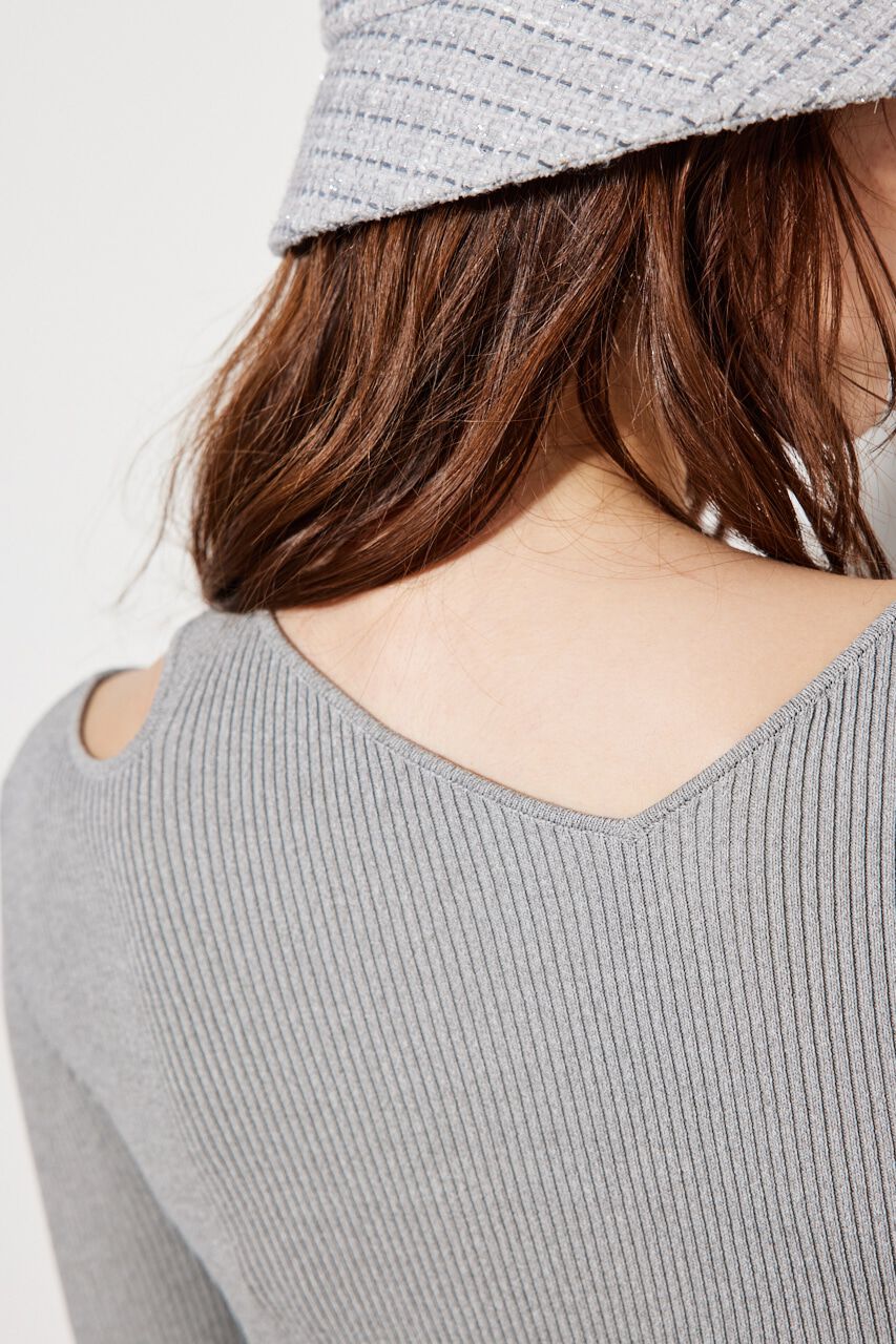 rienda「アシンメトリーV/N Knit TOP」|ニット・セーター|