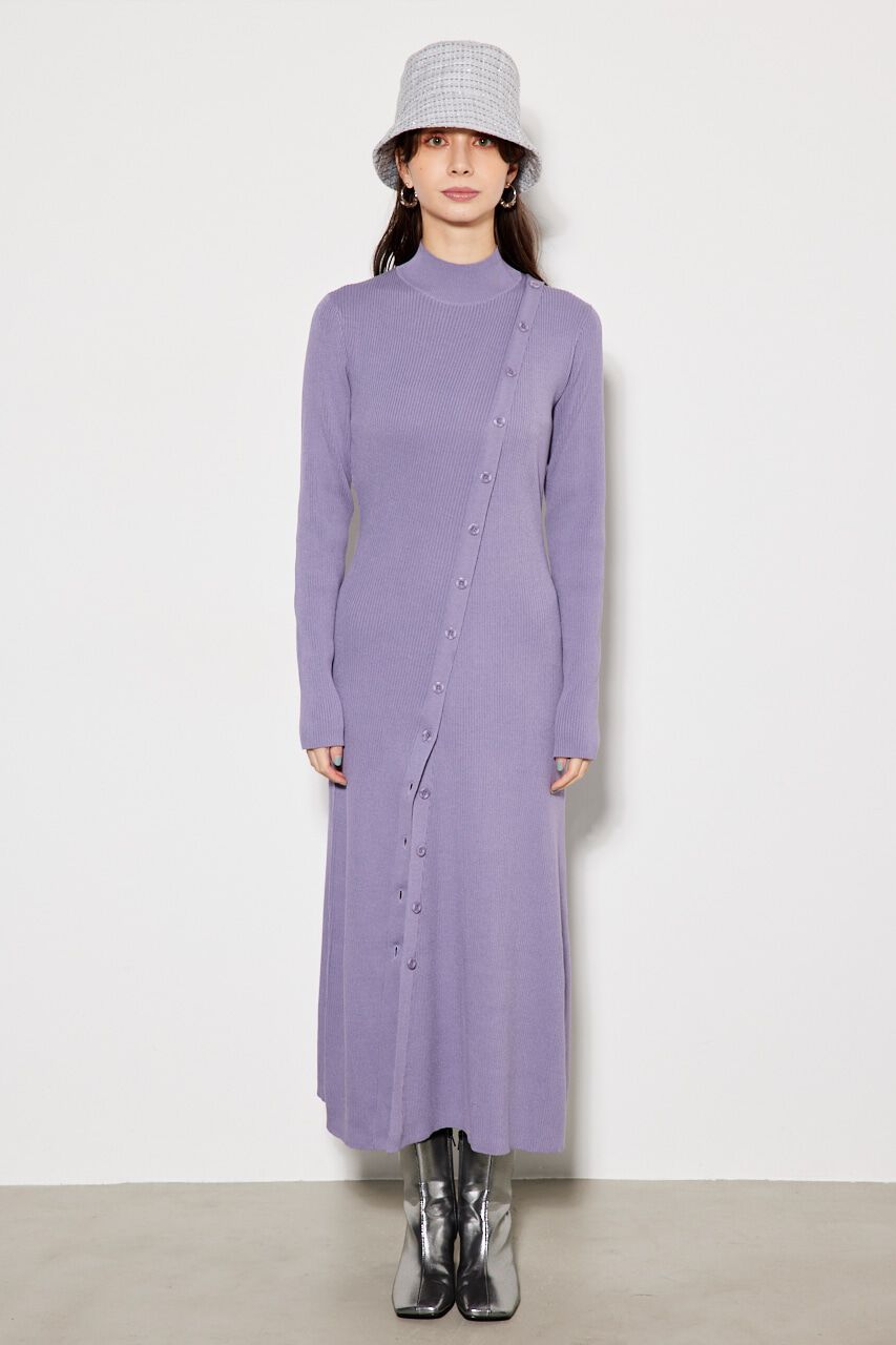 rienda「フロントボタンスリット Knit OP」|ワンピース|