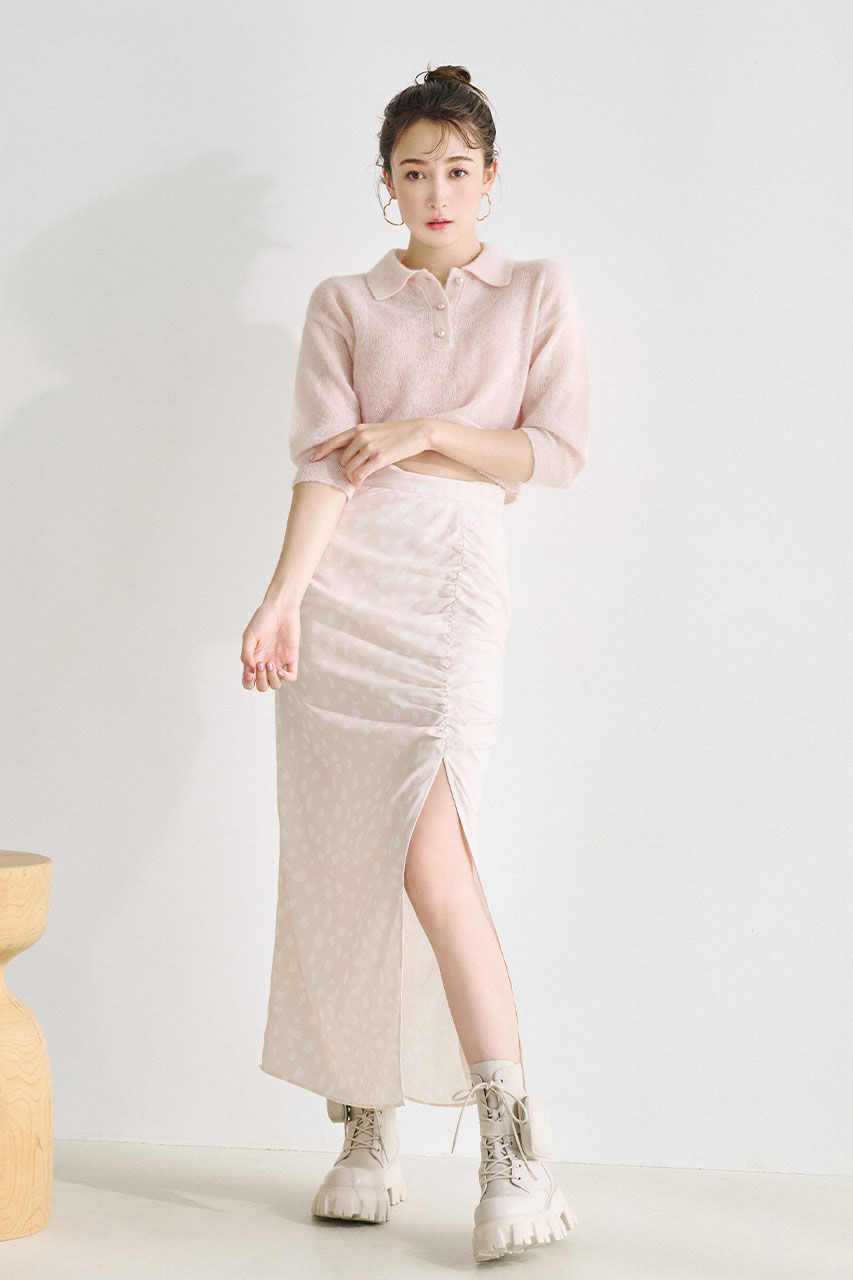 rienda「ハイスリットJWギャザーSK」|スカート|L/PNK1