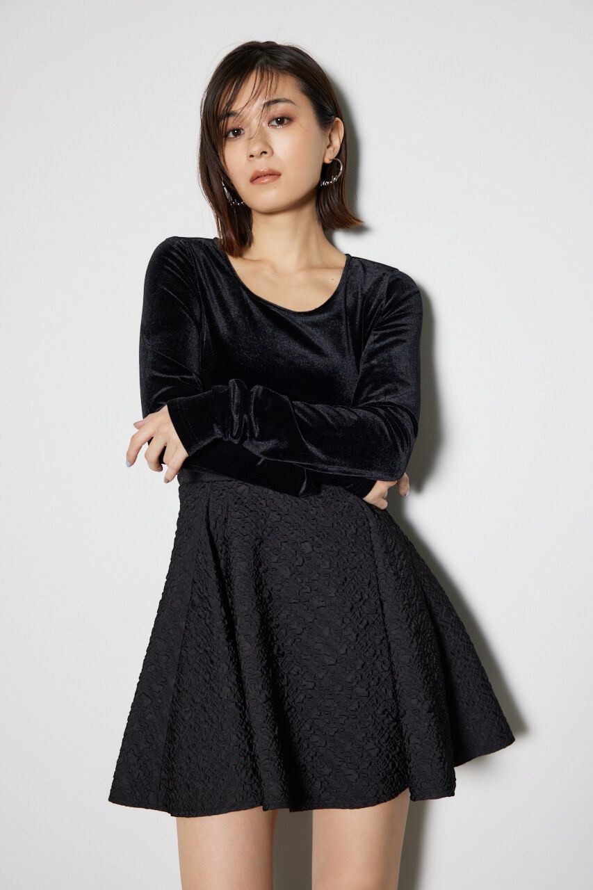 rienda「2WAYベロアフレアミニワンピース」|ワンピース|