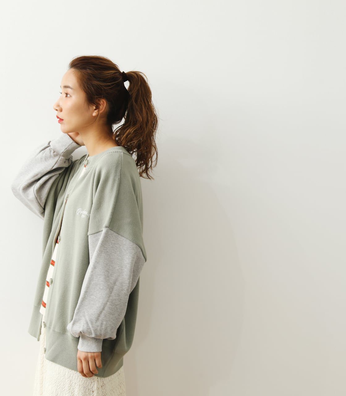 RODEO CROWNS「(WEB限定)裏毛ドッキングニットカーディガン」|カーディガン|