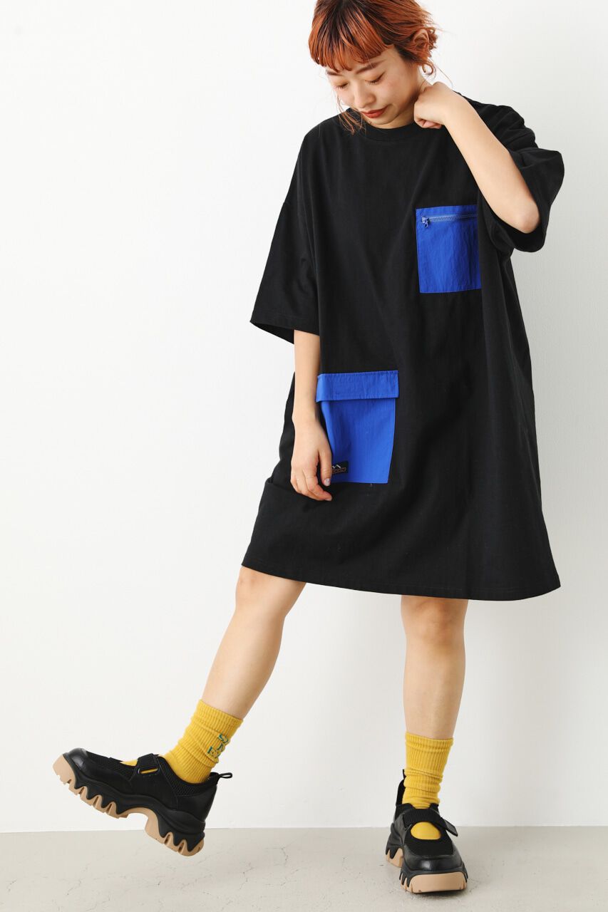 RODEO CROWNS「O/D ナイロンポケットワンピース」|ワンピース|BLK