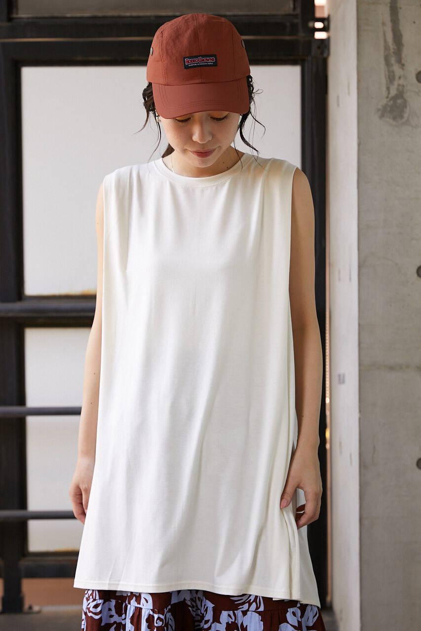 RODEO CROWNS「TRI-FUNCTION ノースリーブチュニックトップス」|Tシャツ・カットソー|O/WHT1