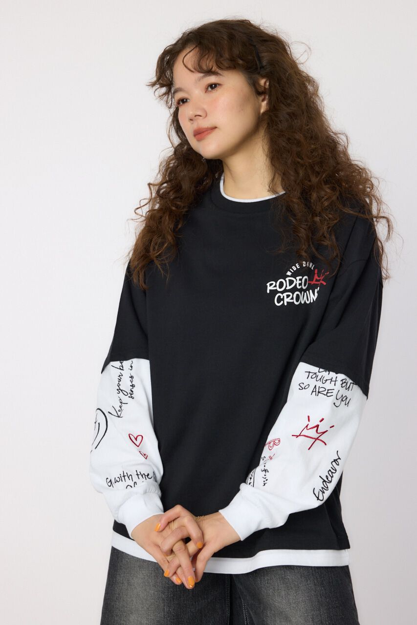 RODEO CROWNS「フェイクレイヤードロングスリーブTシャツ」|Tシャツ・カットソー|BLK