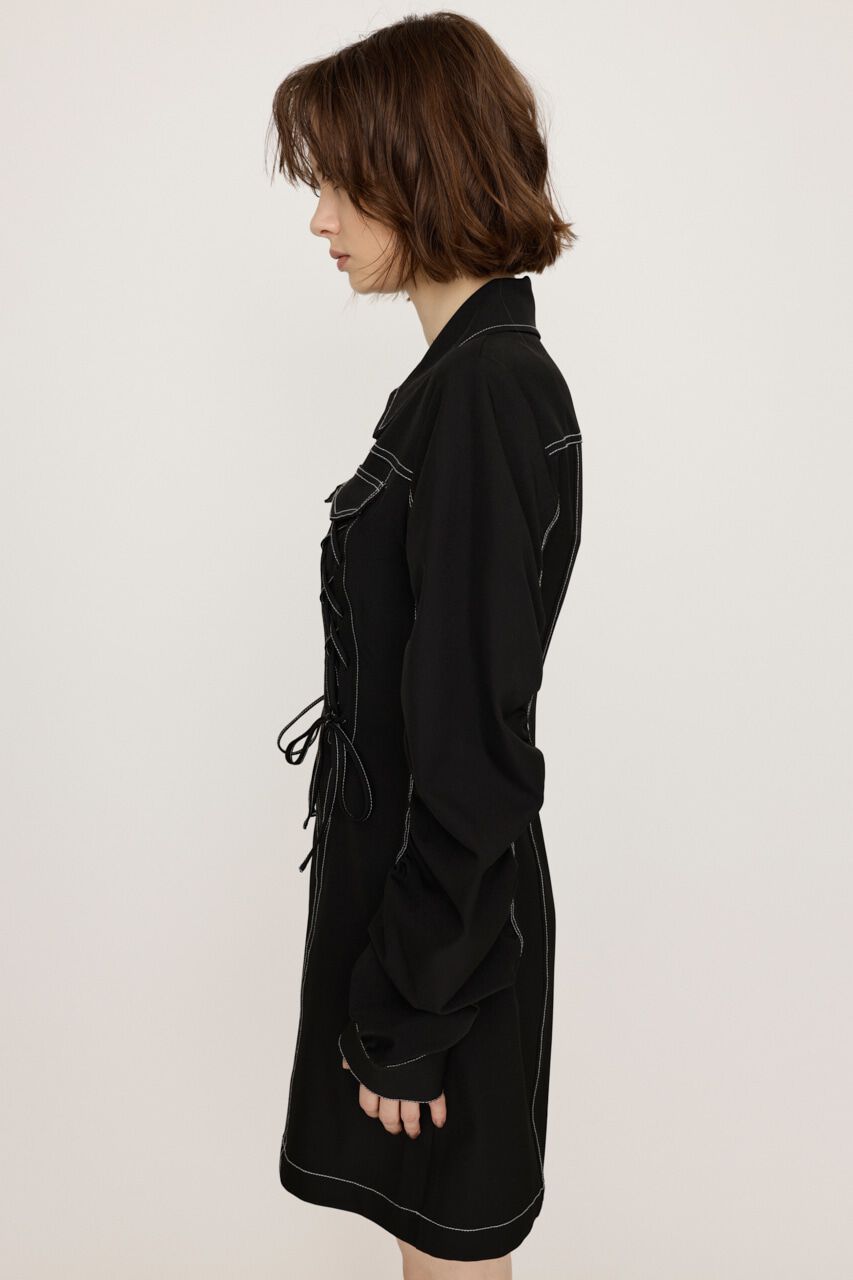 SLY「LACE UP GATHER ショートワンピース」|ワンピース|