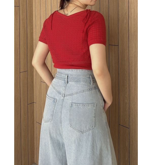 dazzlin「フロントリボンクロシェニットSET」|ニット・セーター|