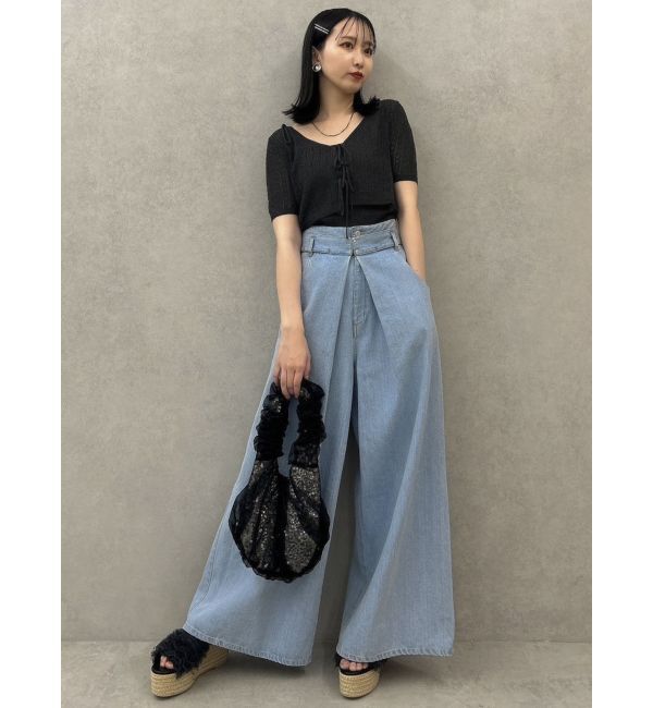 dazzlin「フロントリボンクロシェニットSET」|ニット・セーター|