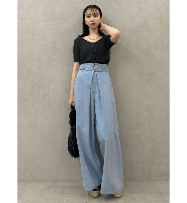 dazzlin「フロントリボンクロシェニットSET」|ニット・セーター|