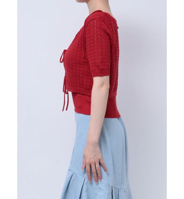dazzlin「フロントリボンクロシェニットSET」|ニット・セーター|