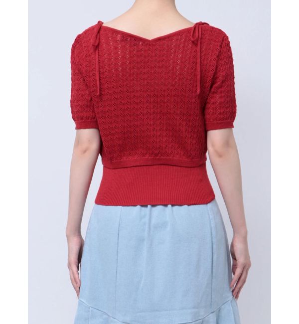 dazzlin「フロントリボンクロシェニットSET」|ニット・セーター|