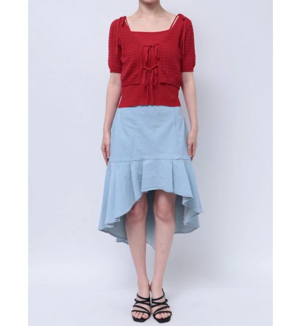 dazzlin「フロントリボンクロシェニットSET」|ニット・セーター|