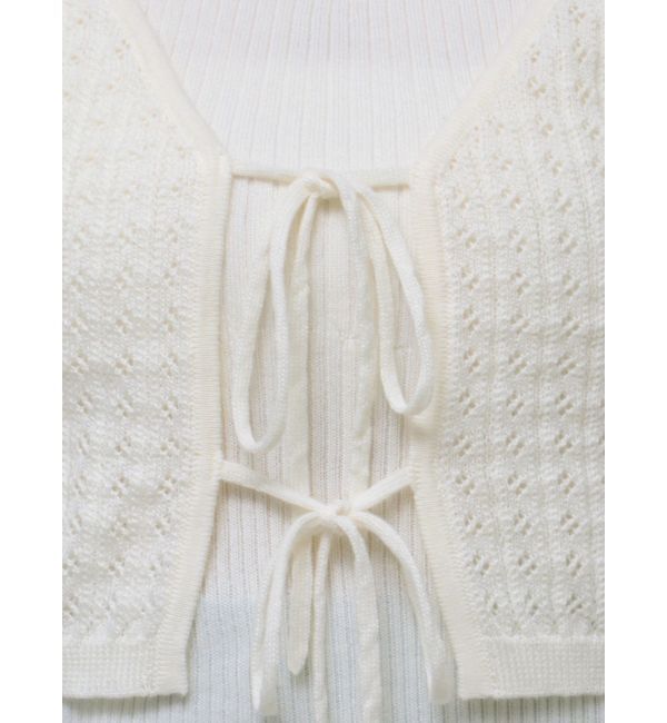dazzlin「フロントリボンクロシェニットSET」|ニット・セーター|