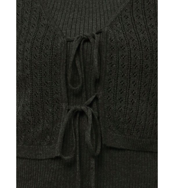 dazzlin「フロントリボンクロシェニットSET」|ニット・セーター|