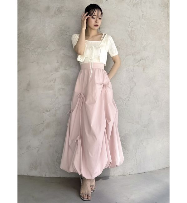 dazzlin「フロントリボンクロシェニットSET」|ニット・セーター|