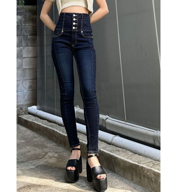 EMODA「スウィッチパターンハイウエストパギンス」|デニム|