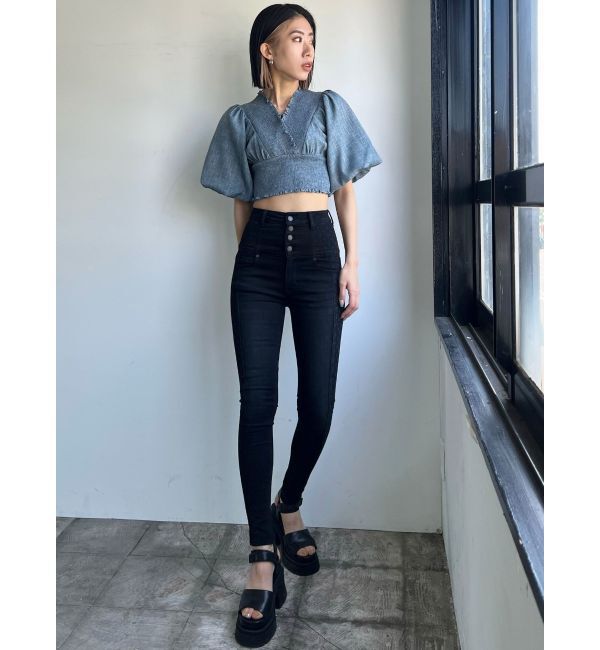 EMODA「スウィッチパターンハイウエストパギンス」|デニム|