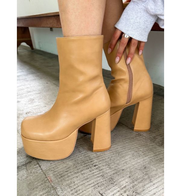 EMODA「スクエアショートブーツ」|ショートブーツ|