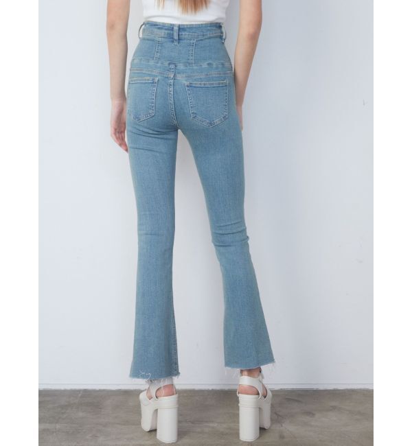 EMODA「Wレースアップハイウエストフレアパギンス」|デニム|