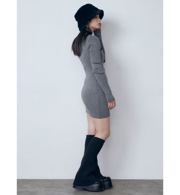 EMODA「プレーティングリブジップワンピース」|ワンピース|