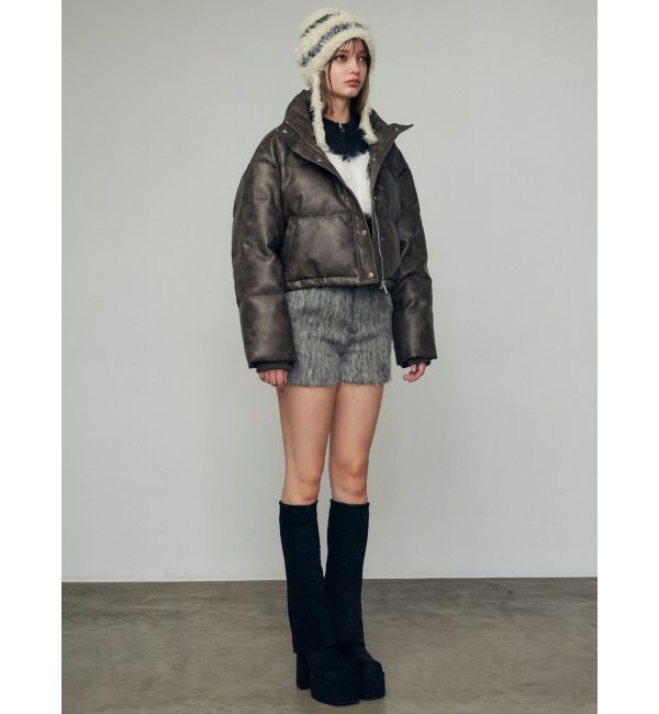 EMODA「フェイクレザーショートダウン」|ダウンベスト・ベスト|