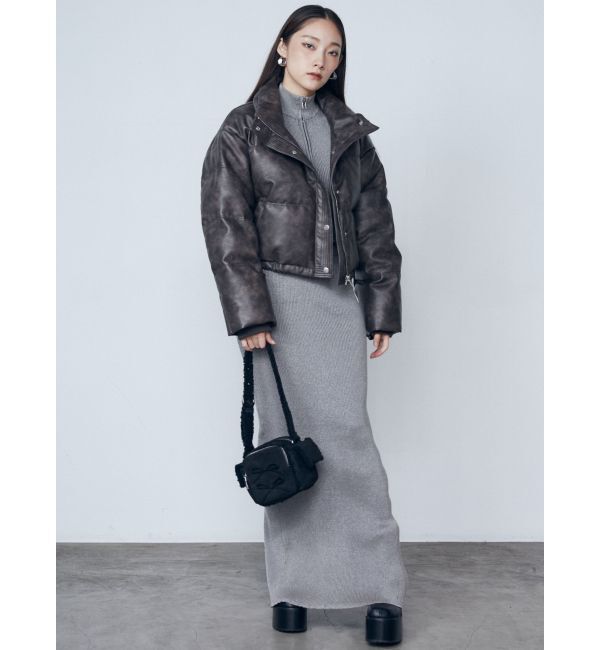 EMODA「フェイクレザーショートダウン」|ダウンベスト・ベスト|