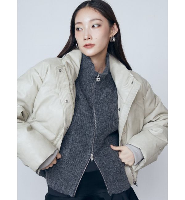 EMODA「フェイクレザーショートダウン」|ダウンベスト・ベスト|